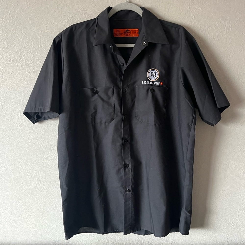 Prost Brewing Short Sleeve Black Button-Down Work Shirt